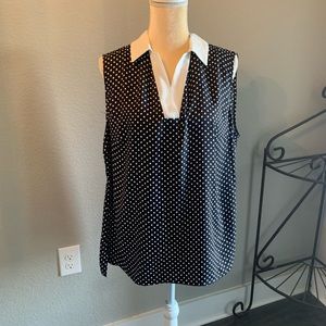 Jones New York Polka Dot Sleeveless Top